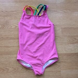 Mini Boden Pink Swimsuit with Colorful Straps